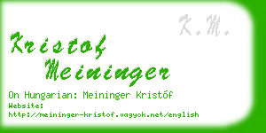 kristof meininger business card
